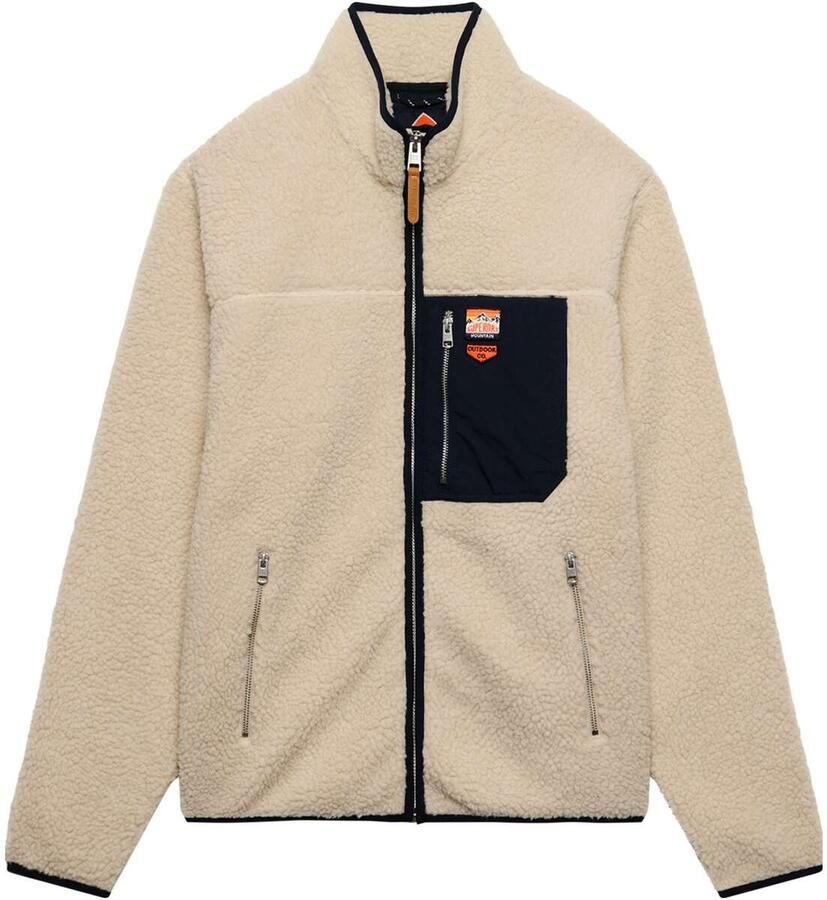 Superdry Trainingsjack Vintage retro fleecejack met volledige ritssluiting