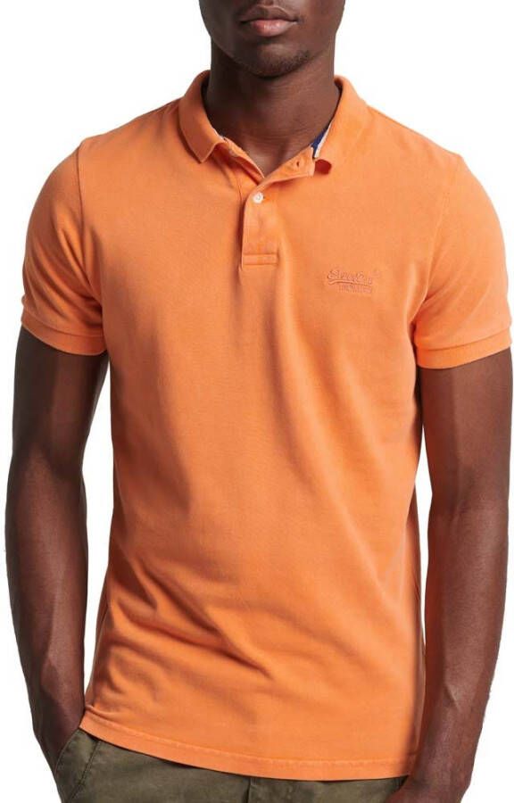 Superdry Superdy poloshirt oranje met embleem