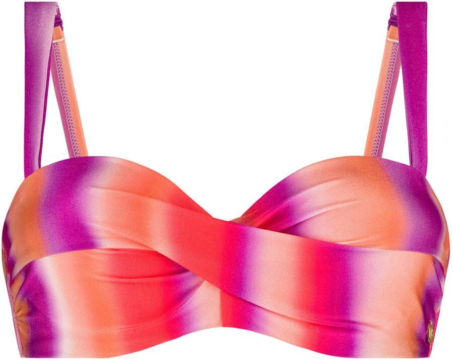 Ten Cate Beach TC WOW voorgevormde strapless bandeau bikinitop roze rood paars - Foto 4