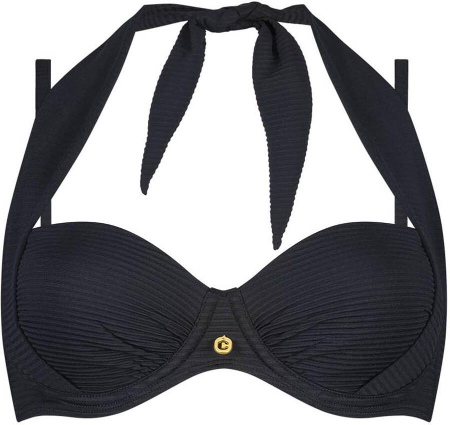 Ten Cate Beach TC WOW voorgevormde beugel bikinitop met ribstructuur zwart - Foto 3