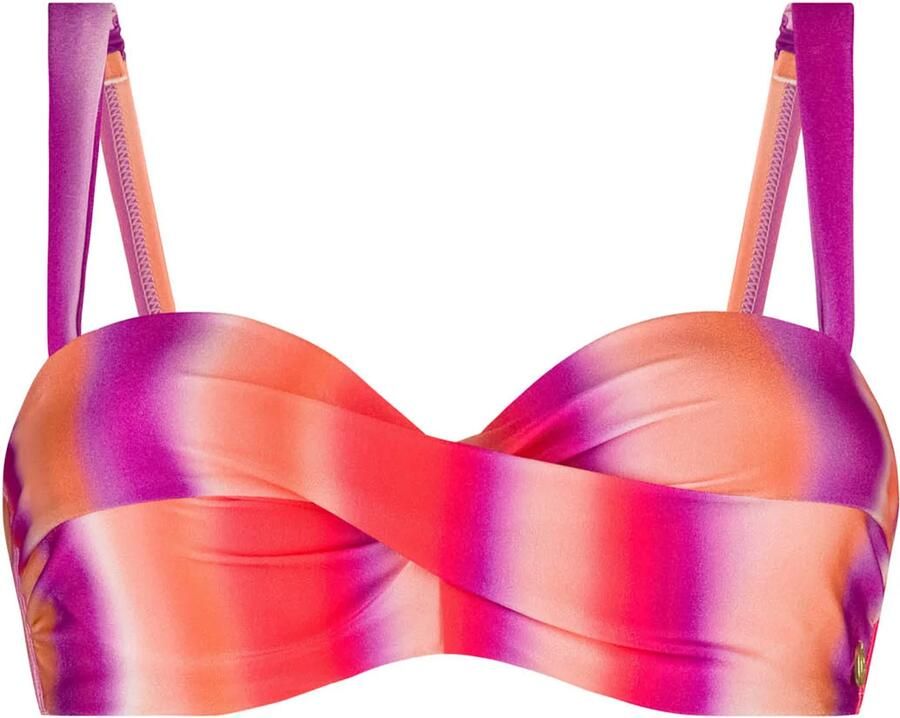 Ten Cate Beach TC WOW voorgevormde strapless bandeau bikinitop roze rood paars