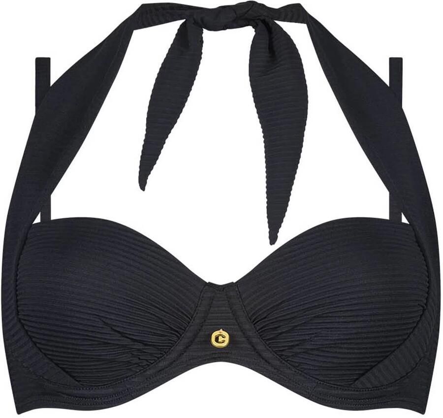 Ten Cate Beach TC WOW voorgevormde beugel bikinitop met ribstructuur zwart - Foto 3