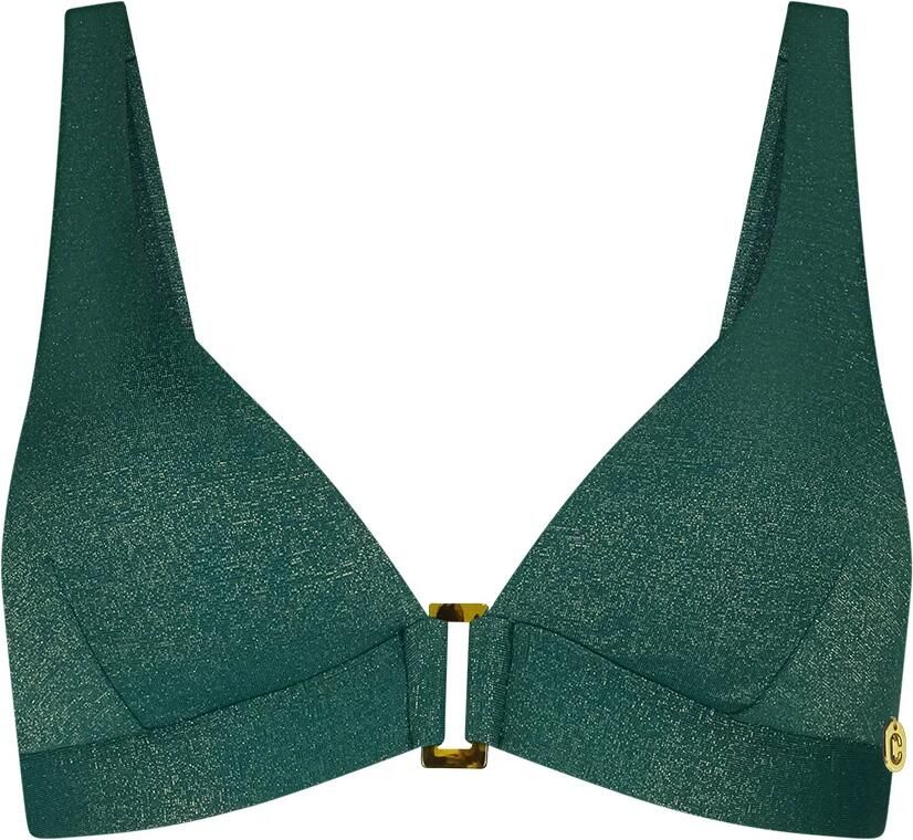 Ten Cate Beach TC WOW voorgevormde push-up bikinitop met lurex donkergroen