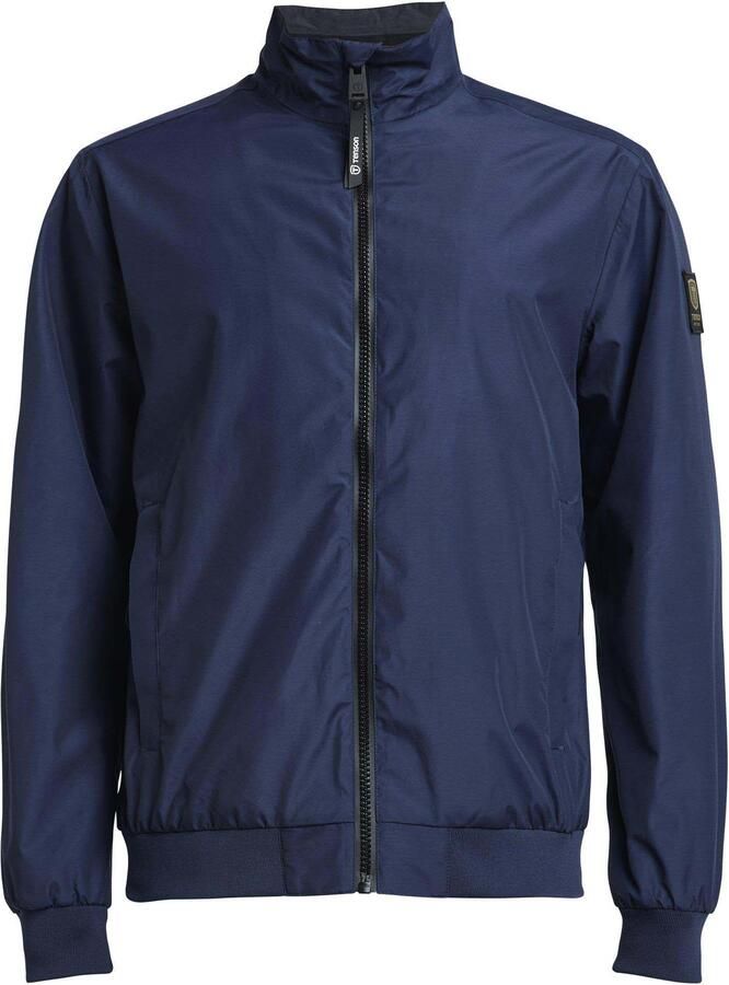 Tenson zomerjas Nyle donkerblauw effen rits normale fit