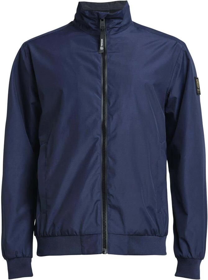 Tenson zomerjas Nyle donkerblauw effen rits normale fit