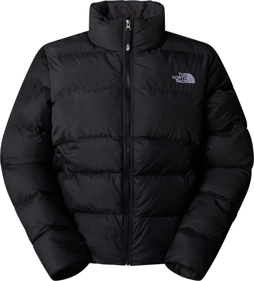 The North Face Zwarte Gewatteerde Puffer Jas met Hoge Kraag Black Dames