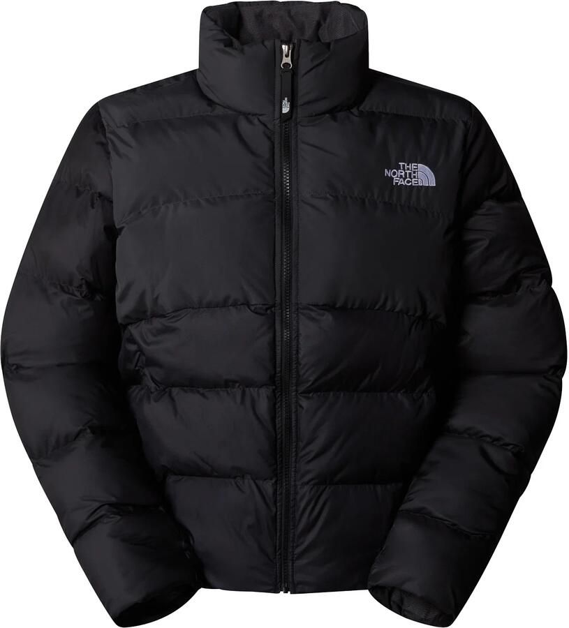 The North Face Zwarte Gewatteerde Puffer Jas met Hoge Kraag Black Dames