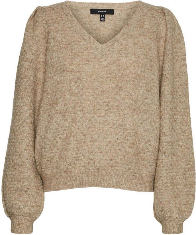 Vero Moda V-neck Knitwear Beige Dames