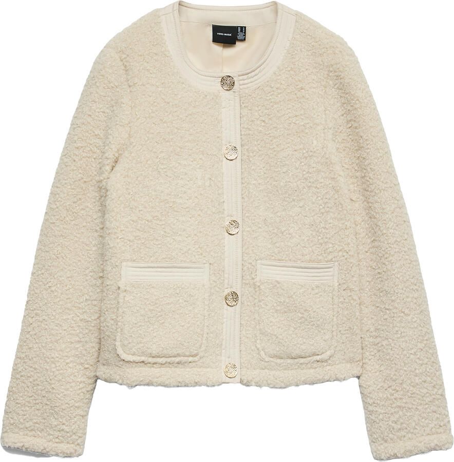 Vero Moda Regular fit jack van teddybont met doorgestikte garnering model 'ESPRESSO'