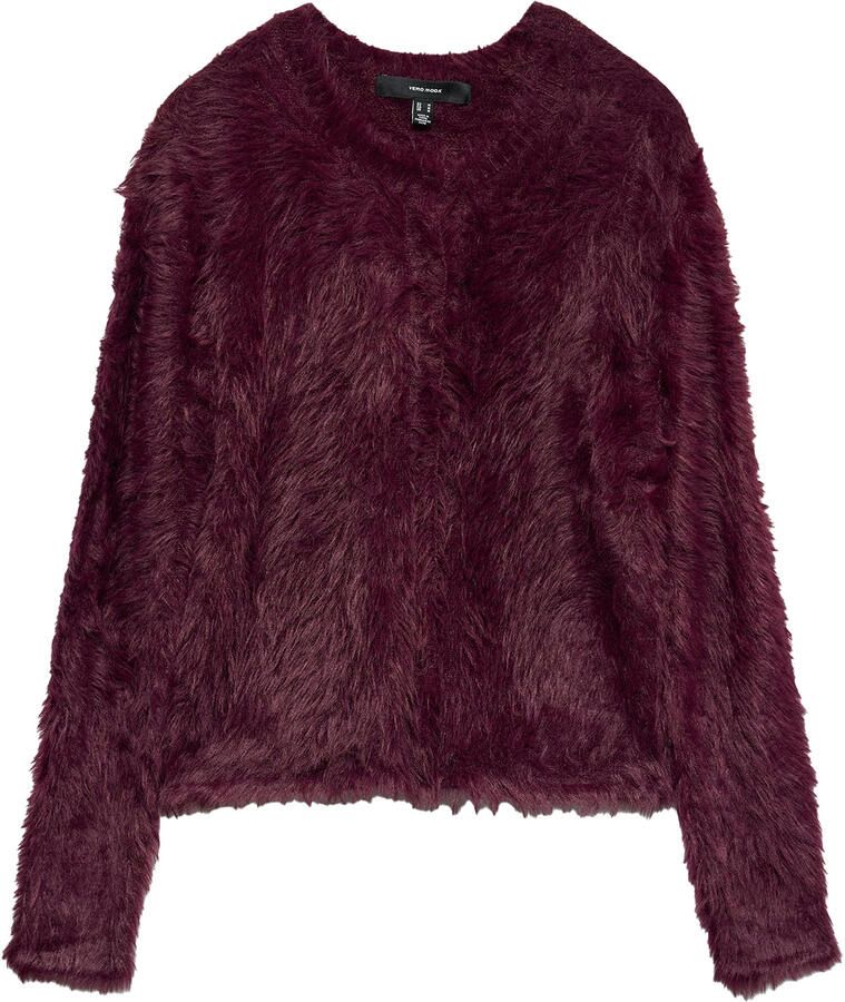 Vero Moda Regular fit gebreid jack in de look van imitatiebont model 'FLUFFY'