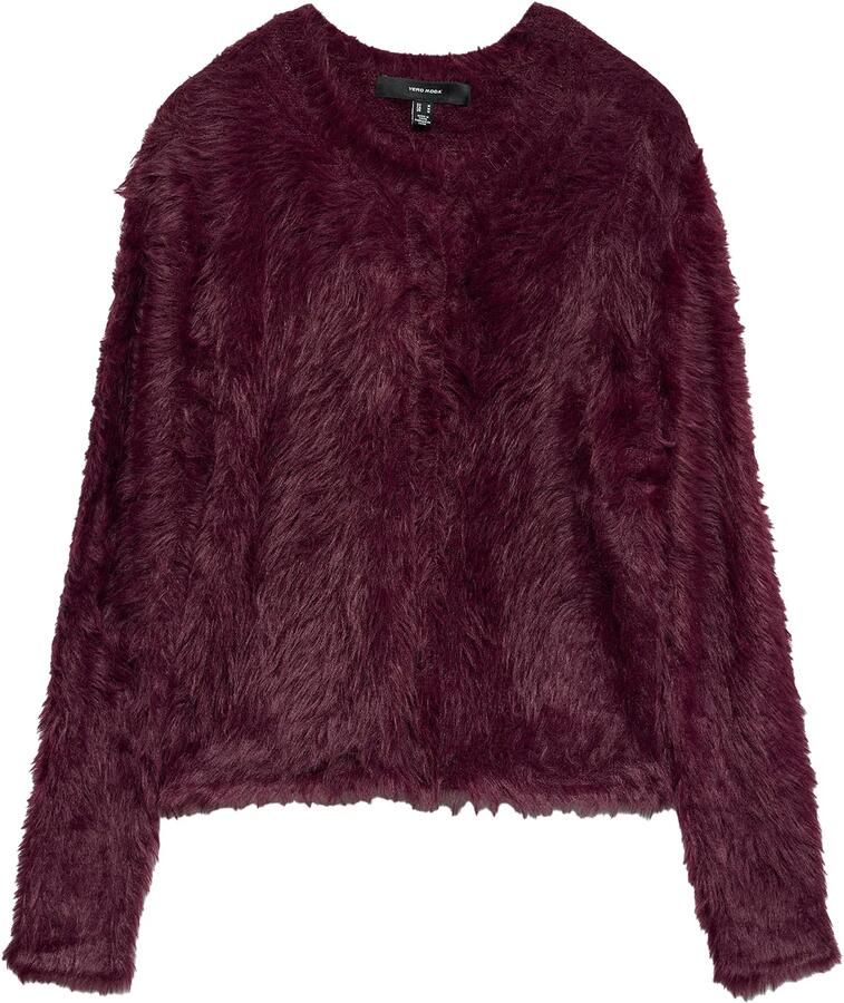 Vero Moda Regular fit gebreid jack in de look van imitatiebont model 'FLUFFY'