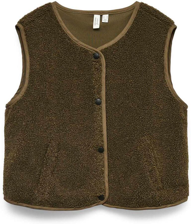 VERO MODA teddy gilet bruin - Foto 4