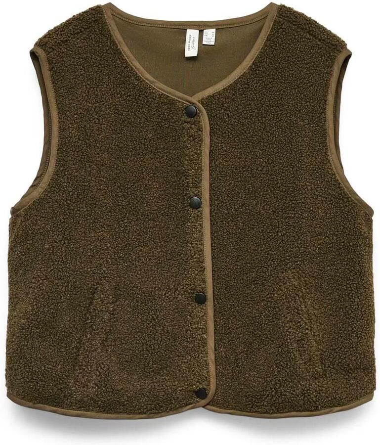 VERO MODA teddy gilet bruin - Foto 4