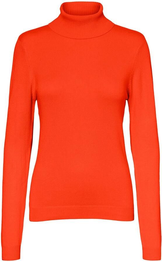 Vero Moda Rollneck Blouse in Tangerine Tango Oranje Dames
