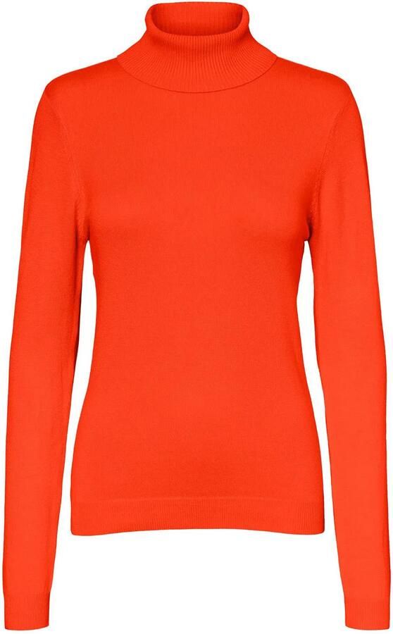 Vero Moda Rollneck Blouse in Tangerine Tango Oranje Dames