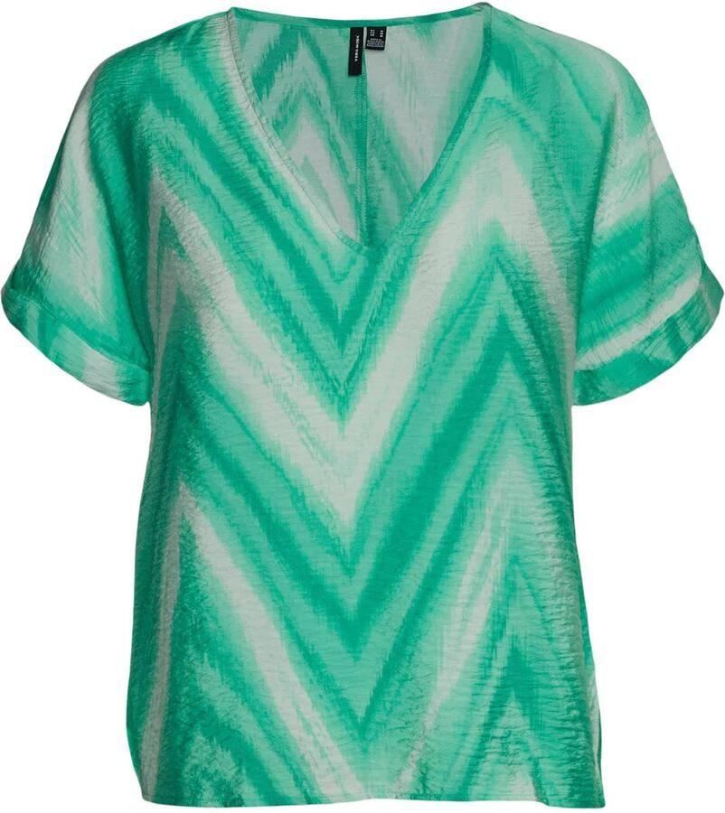 VERO MODA top VMJOSIE met grafische print groen blauw