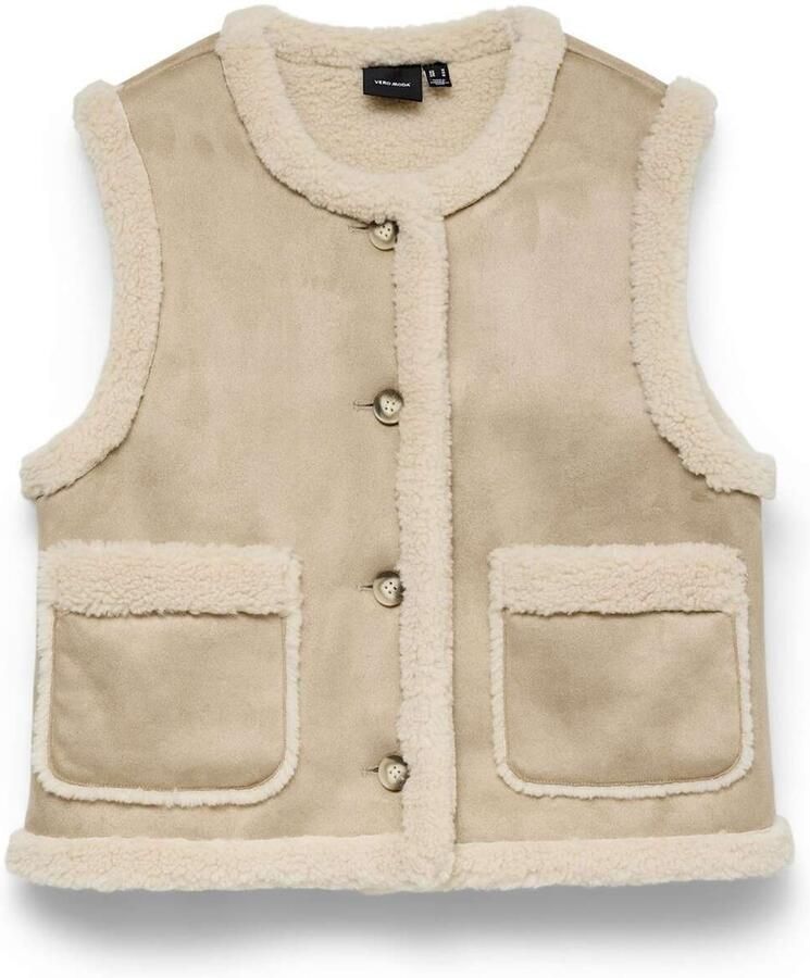 Vero moda Lina Short Teddy Waistcoat - Foto 2