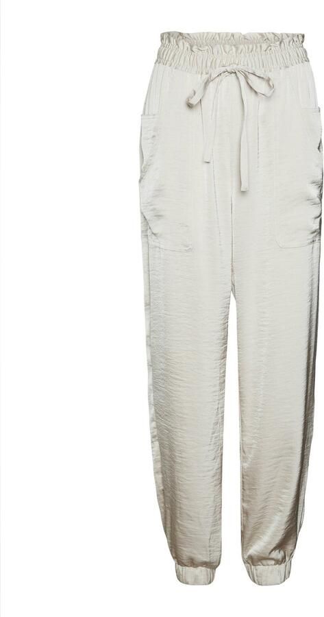 VERO MODA high waist loose fit broek VMMARYS beige