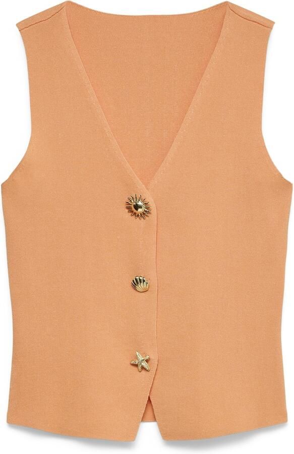 VERO MODA top fijn gebreid oranje - Foto 4