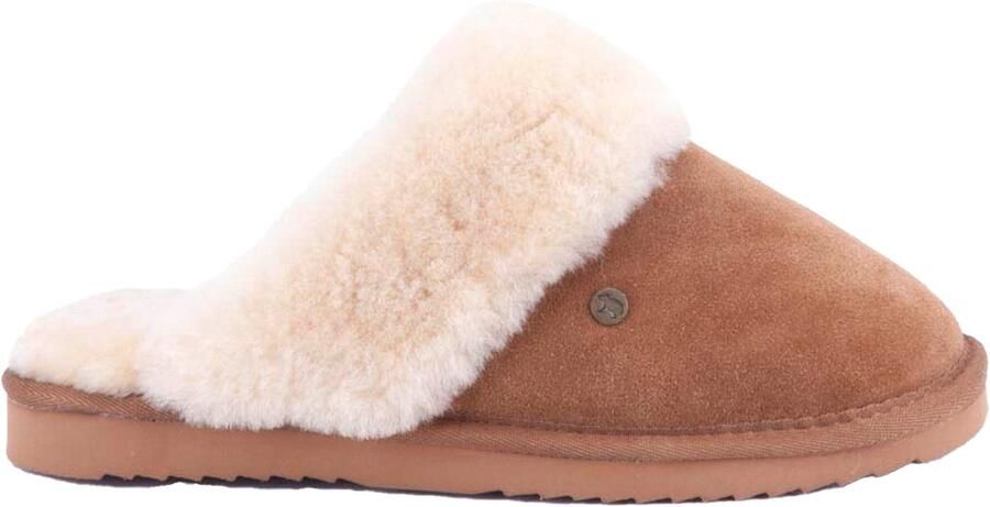 Warmbat Wolkachtige Suède Slipper Brown Dames