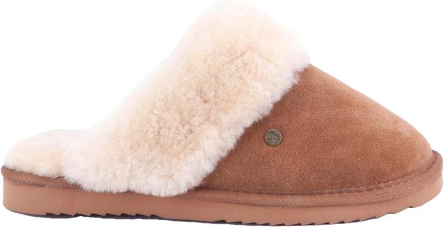 Warmbat Wolkachtige Suède Slipper Brown Dames