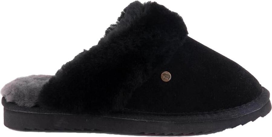Warmbat Wolkachtige Suède Slipper Black Dames - Foto 2