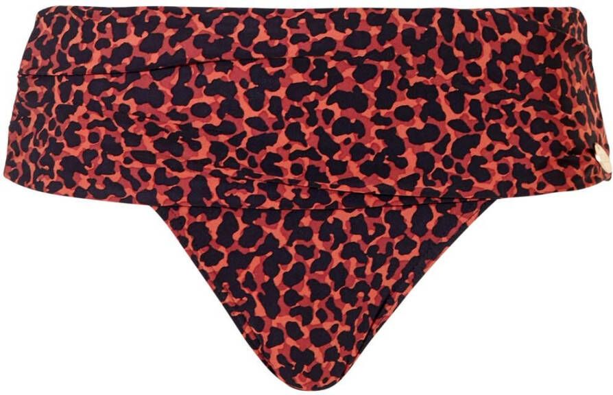TC WOW omslag bikinibroekje met panterprint rood zwart