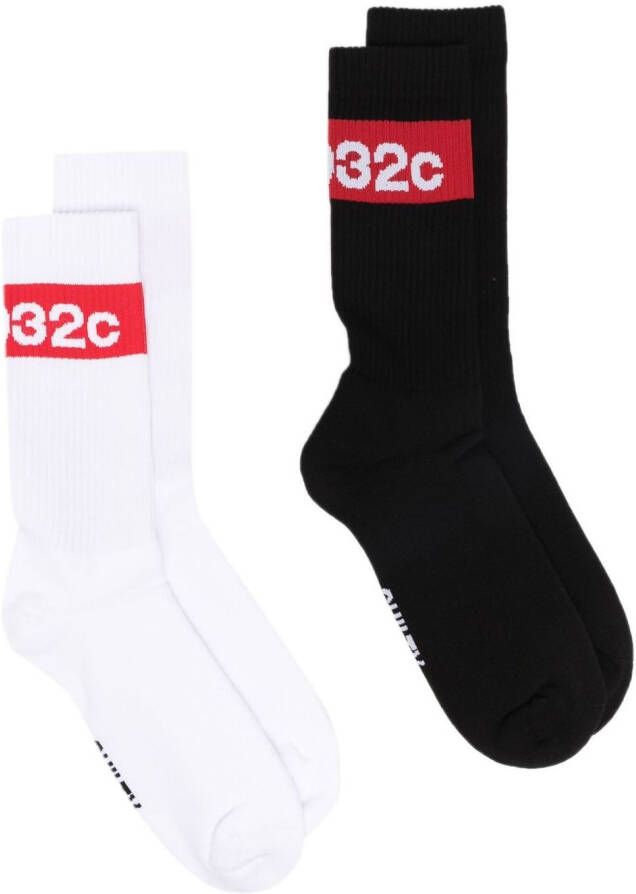 032c 2-pack intarsia sokken Wit