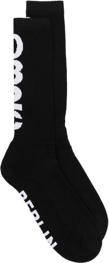 032c Intarsia sokken Zwart