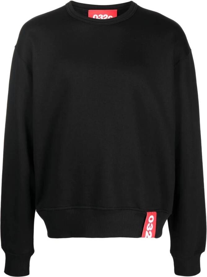 032c Sweater met logopatch Zwart