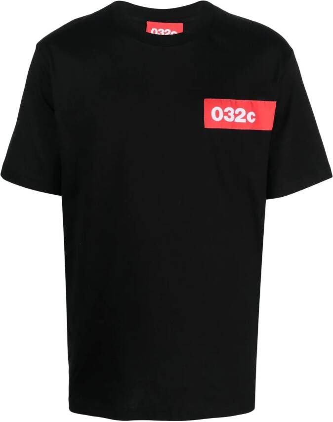 032c T-shirt met logopatch Zwart