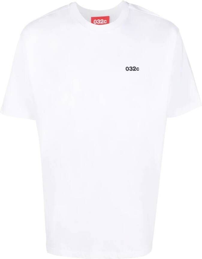 032c T-shirt met logoprint Wit