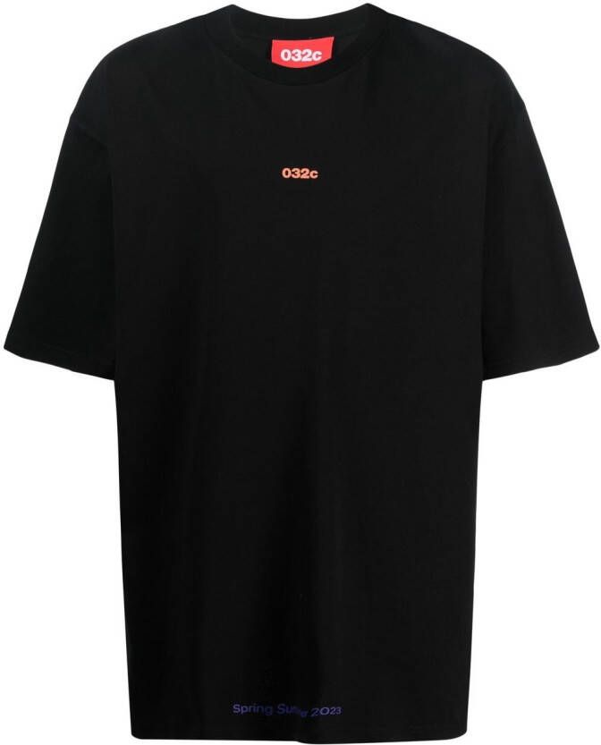 032c T-shirt met logoprint Zwart