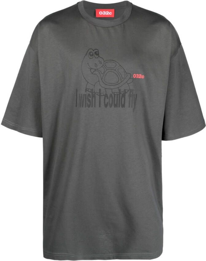 032c T-shirt van biologisch katoen Grijs