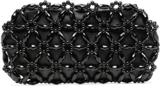 0711 Clutch verfraaid met kralen Zwart