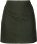0711 Mini-rok van scheerwol Groen - Thumbnail 1