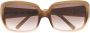 10 CORSO COMO Gea zonnebril met rechthoekig montuur Beige - Thumbnail 1