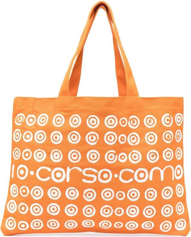 10 CORSO COMO Shopper met logoprint Oranje