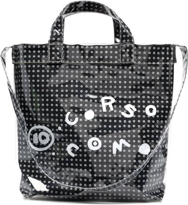 10 CORSO COMO Shopper met logoprint Zwart