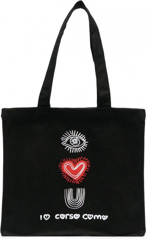 10 CORSO COMO Shopper met print Zwart