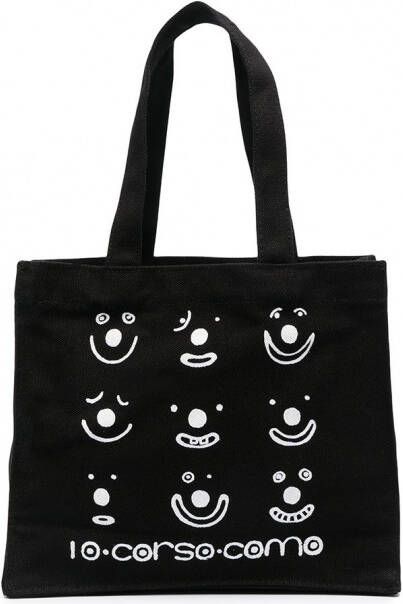 10 CORSO COMO Shopper met print Zwart