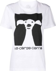 10 CORSO COMO T-shirt met hondenprint Wit