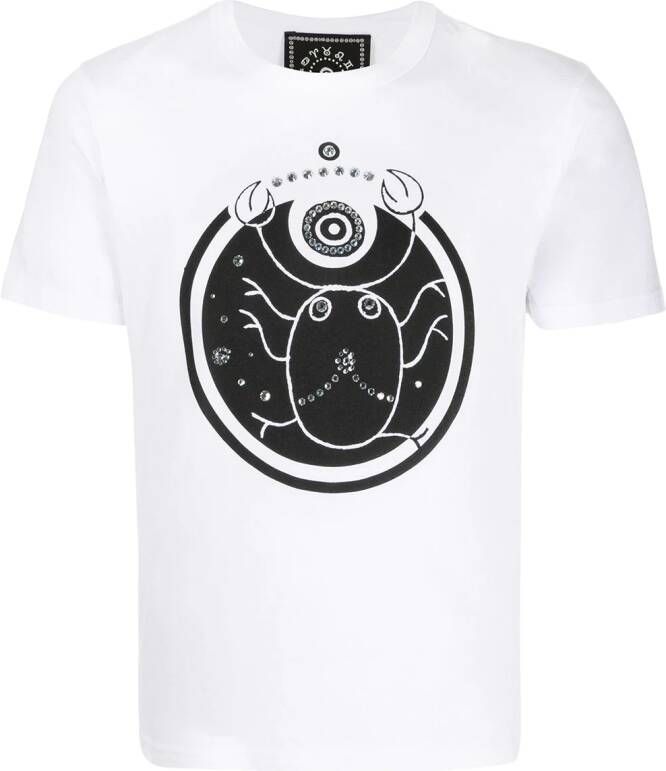 10 CORSO COMO T-shirt met kreeftprint Wit