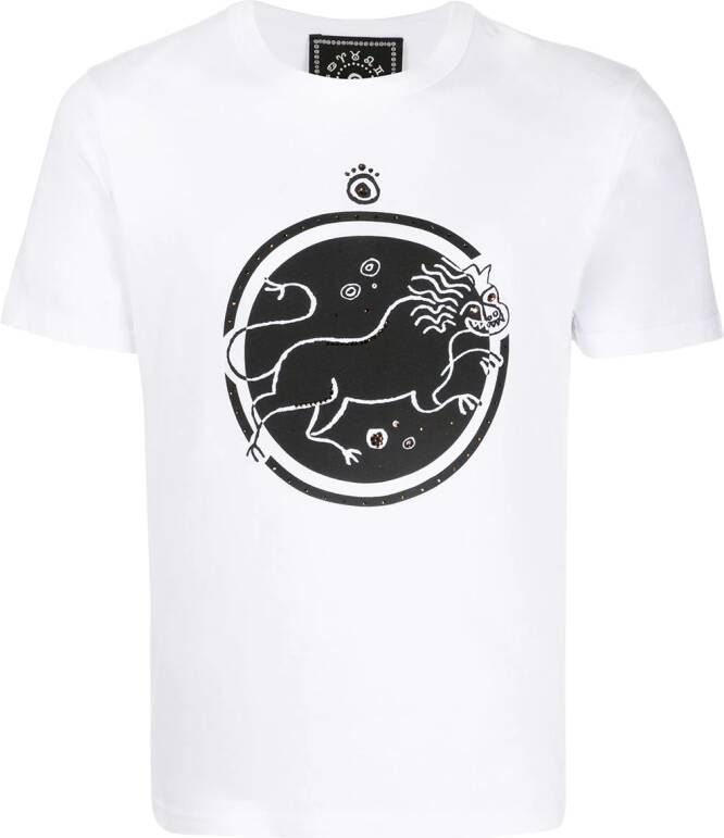 10 CORSO COMO T-shirt met leeuwprint Wit