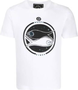 10 CORSO COMO T-shirt met vissenprint Wit