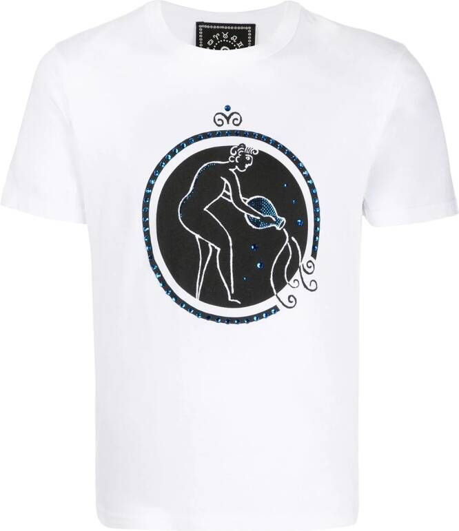 10 CORSO COMO T-shirt met watermanprint Wit