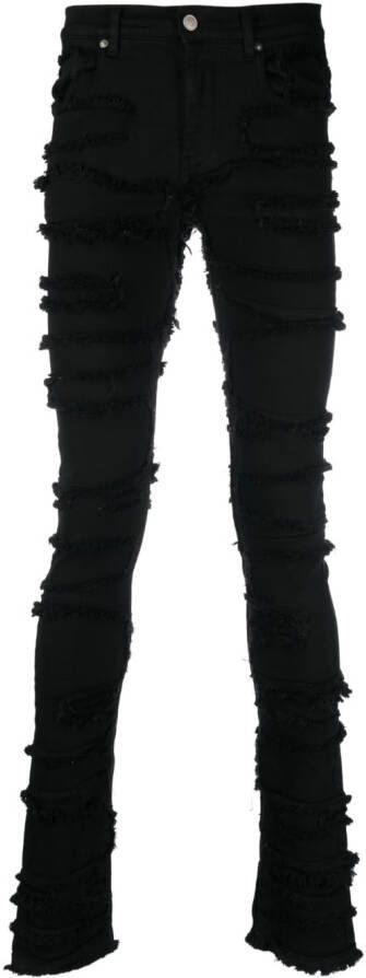 1017 ALYX 9SM distressed frayed skinny jeans Zwart