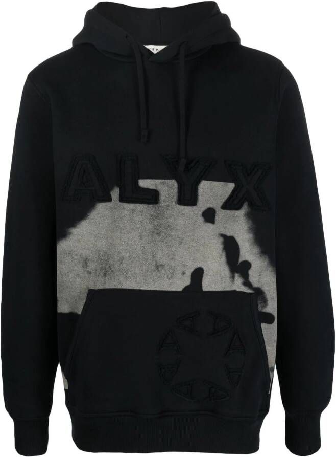 1017 ALYX 9SM Hoodie met geborduurd logo Zwart