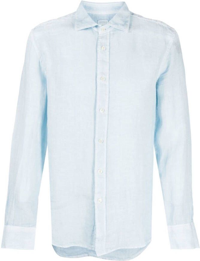 120% Lino Button-down overhemd Blauw