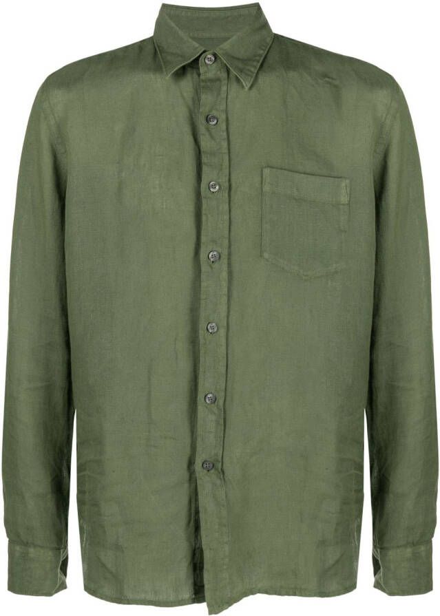 120% Lino Button-down overhemd Groen